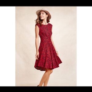 Anthropologie Red Floral Mini Dress